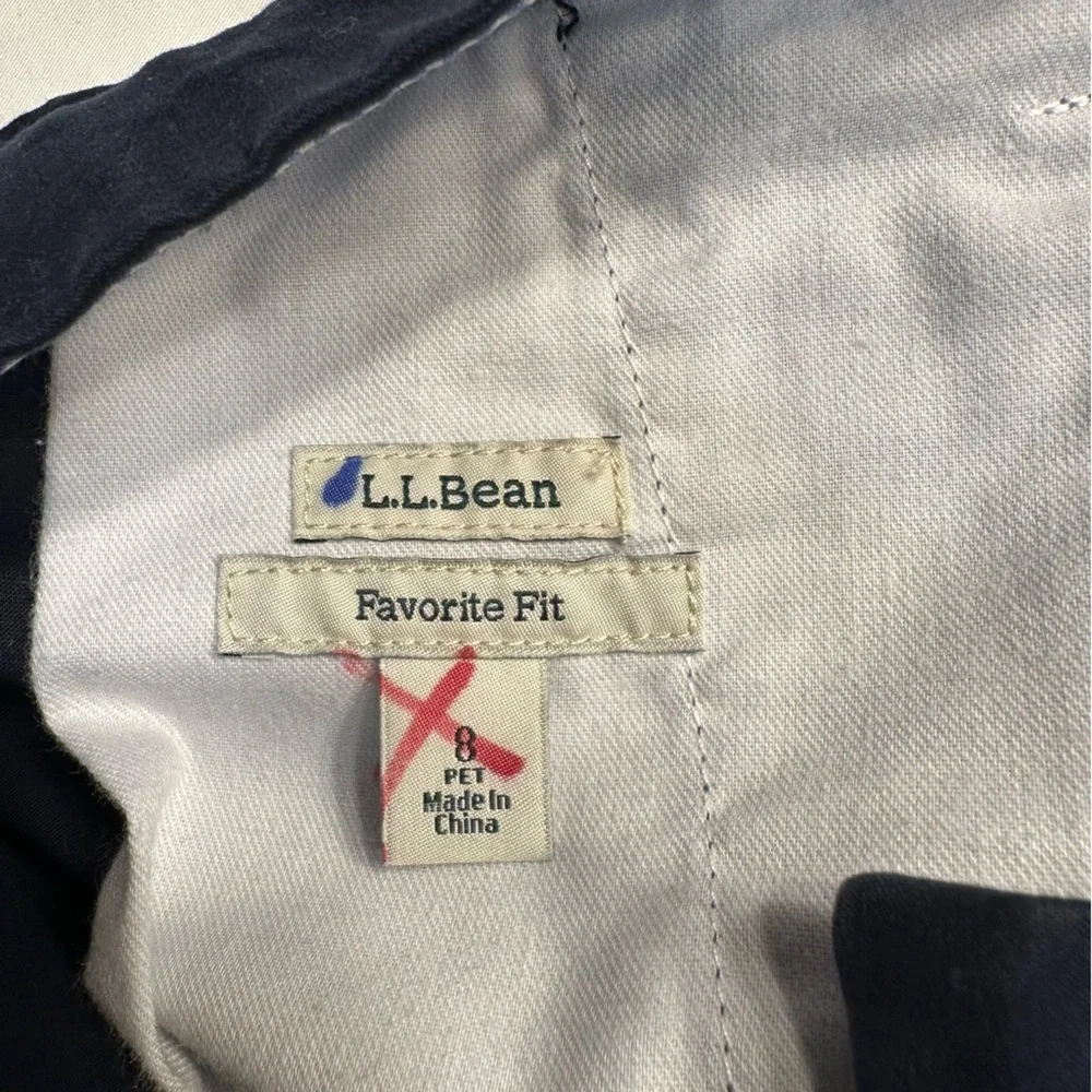 LLBean favorite fit cotton skirt two front pocket side zipper petite size 8 - Picture 9 of 9